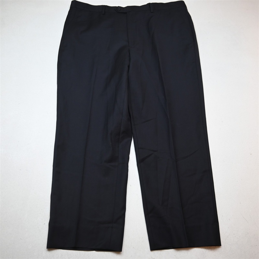 Santorelli 38x28 Navy Blue Wool Italy Made Flat Front Classic Dress Mens Pants